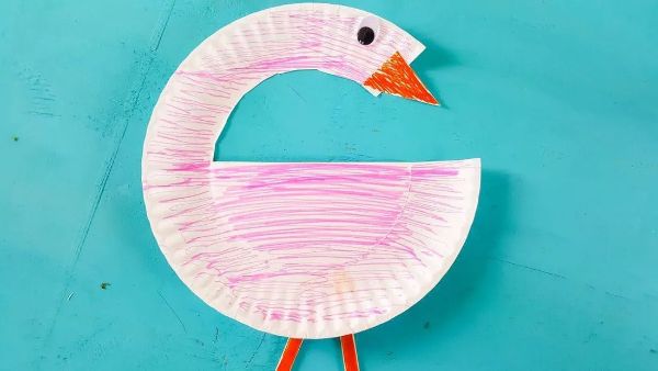 Simple Flamingo Paper Plate Craft For Kids