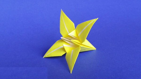 How To Make An Origami Lily With Kids Easy Flower Origami For Kids