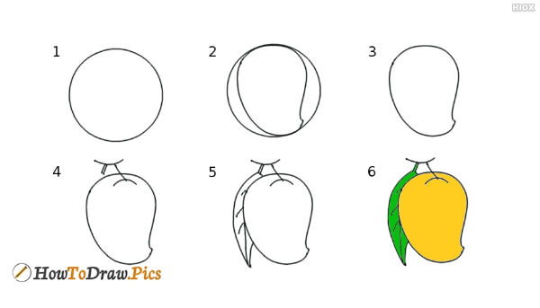 Easy Mango Drawing Tutorial For Kids