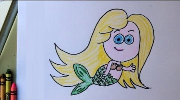 Easy Mermaid Doodle Drawing & Sketch Lesson For Kids
