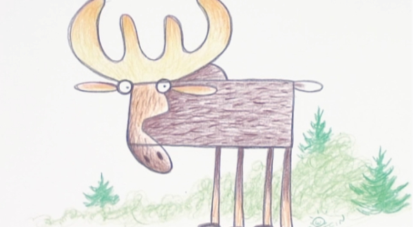Moose Drawing & Sketches For Kids Easy Moose Drawing With Pencil Color For Kids