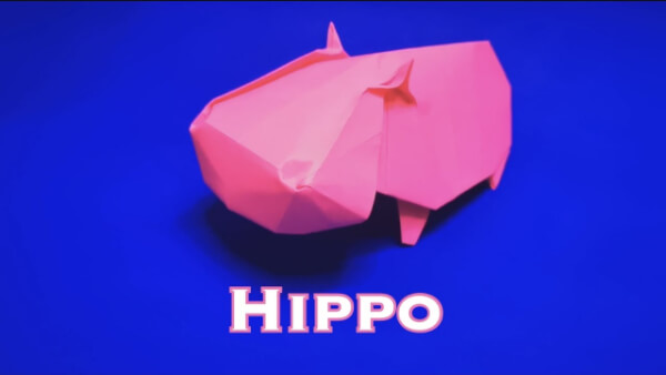 Easy Origami Hippo Craft Tutorial For Kindergarten How To Make An Origami Hippo With Kids
