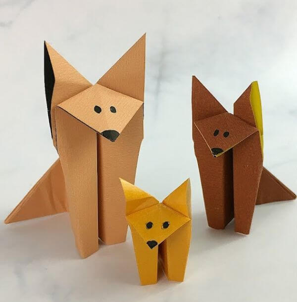 Easy Origami Wolf Craft For Preschoolers