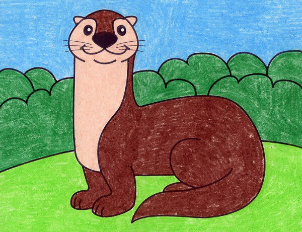 Otter Drawings & Sketches For Kids Easy Otter Drawing For Kids