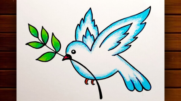 Peace Dove Easy Drawing Tutorial For Kids