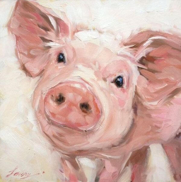 Easy Pig Painting For Kids