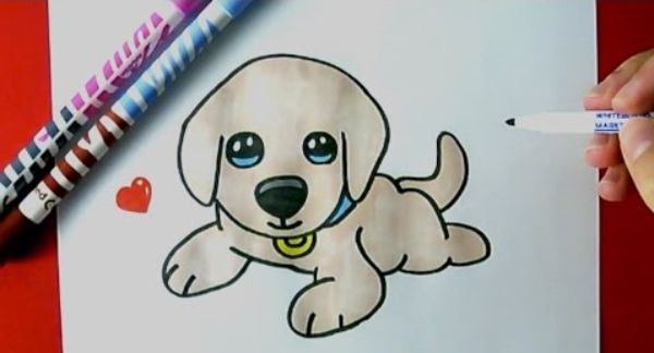 Easy Puppy Drawing & Sketches For Kids