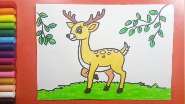 Easy & Simple Deer Drawing & Sketch For kindergartners