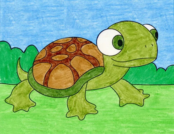 Turtle Paintings for Kids Easy Turtle Cartoon Painting For Kids