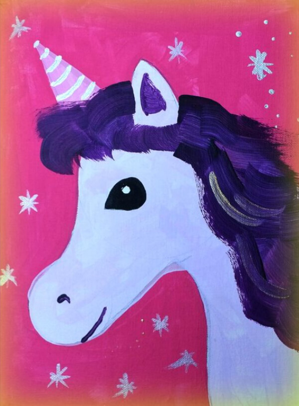 Unicorn Paintings For Kids Easy Unicorn Painting For Beginners