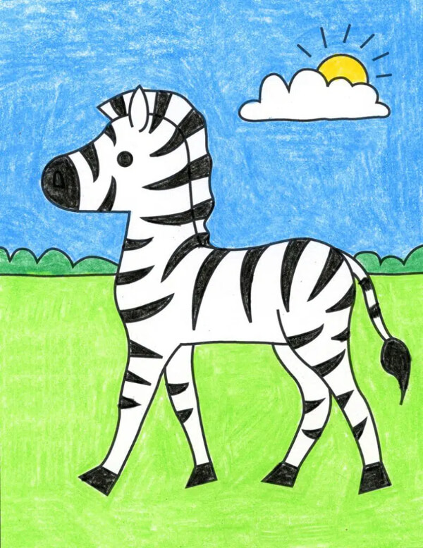 Zebra Drawing & Sketches For Kids Easy Zebra Drawing For Kids