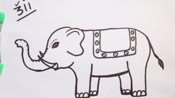 How To Draw Elephant With Numbers