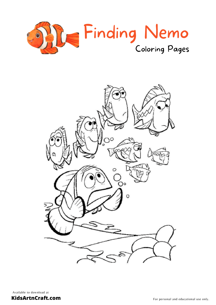 Finding Nemo Coloring Pages For Kids – Free Printables