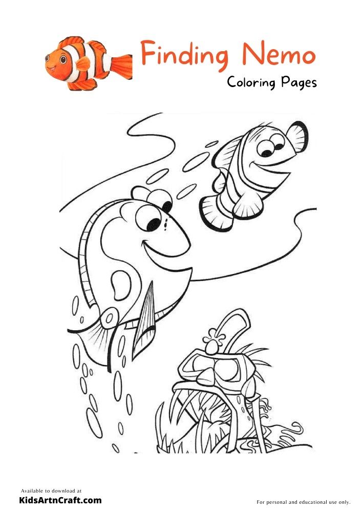 Finding Nemo Coloring Pages For Kids – Free Printables