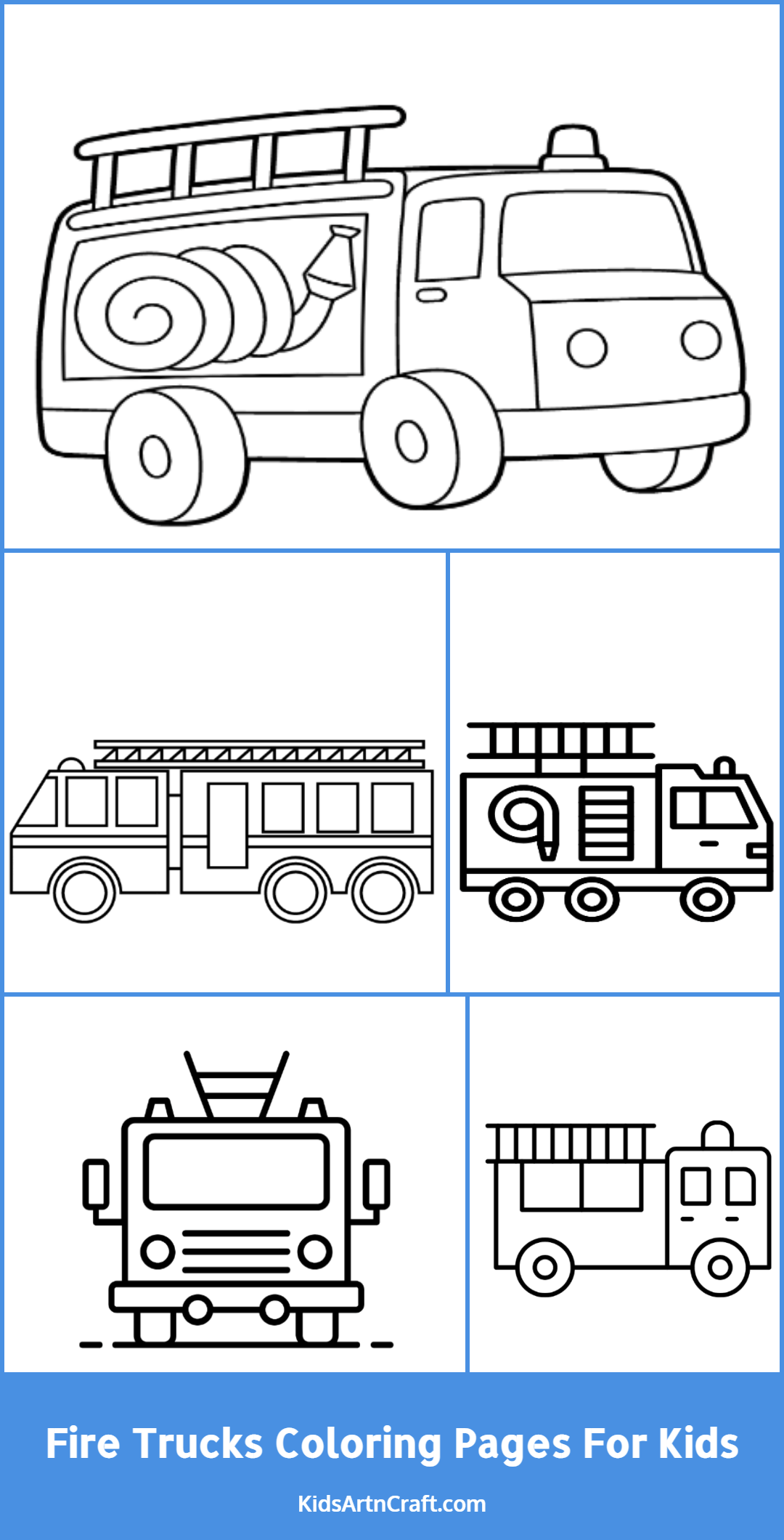 Fire Trucks Coloring Pages For Kids – Free Printables