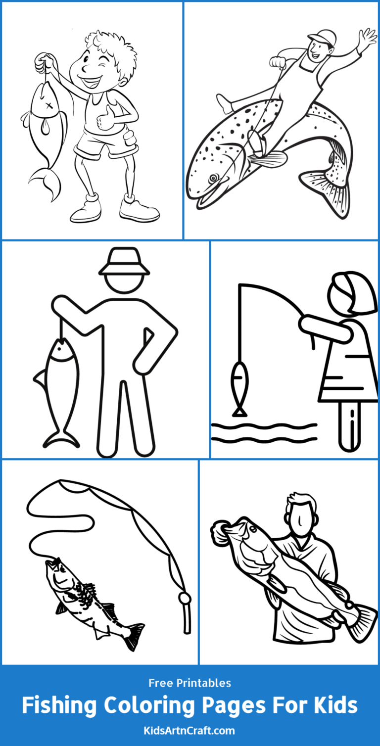 Fishing Coloring Pages For Kids โ Free Printables - Kids Art & Craft