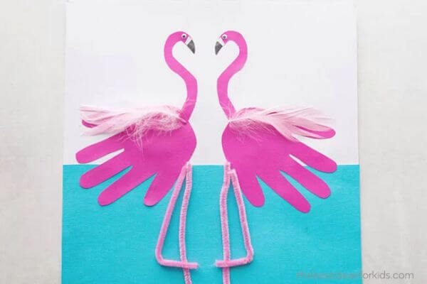 Flamingo Handprint Craft Activities For Kids