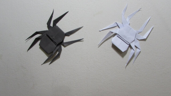 How To Make An Origami Spider With Kids Easy Folding Instruction For Origami Spider 