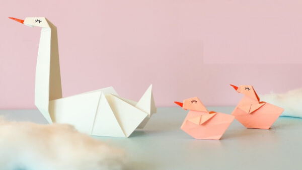 How To Make An Origami Swan With Kids Origami Swan Folding Craft Instructions For Kids