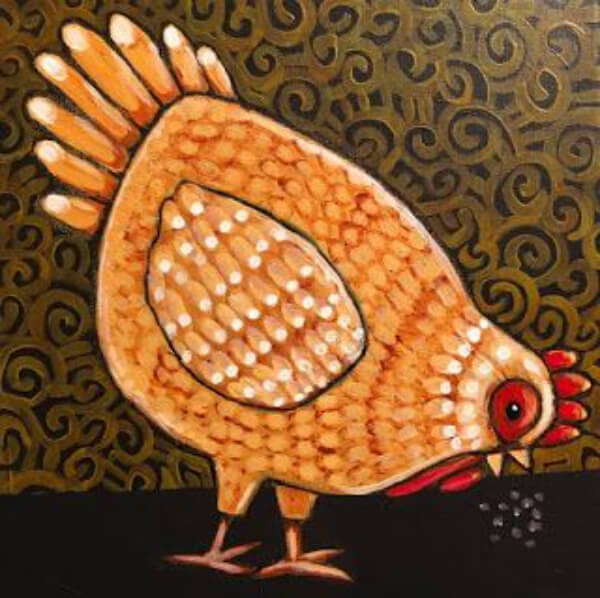 Chicken Paintings For Kids Folk Chicken Art Painting For Kids
