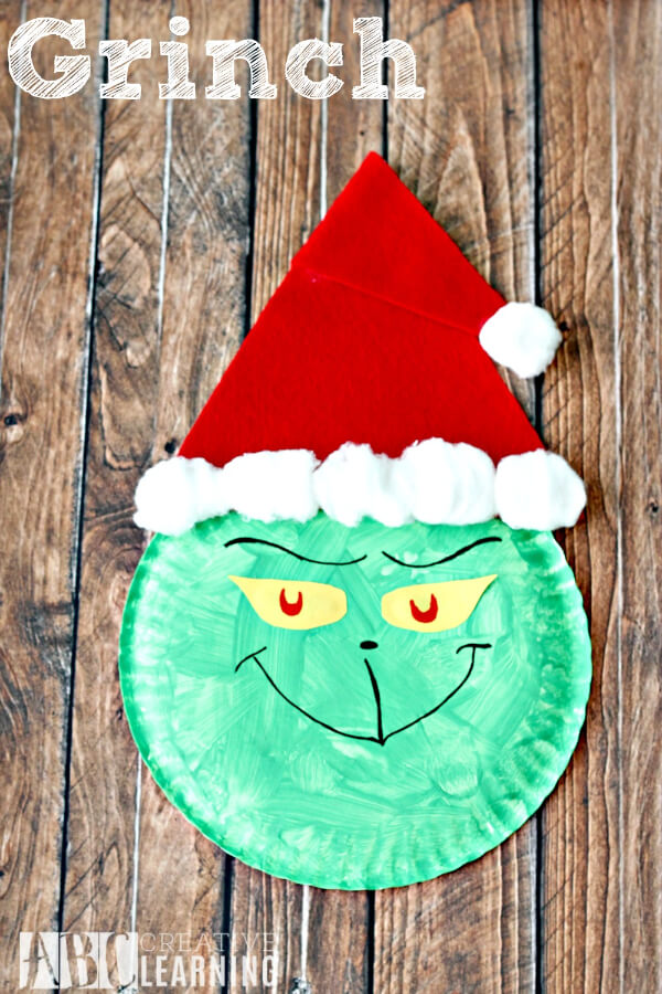 Fun Grinch Paper plate Christmas Easy Christmas Paper Plate Crafts for Kids