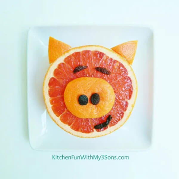 Fun Piggy Grapefruit Idea For Kids