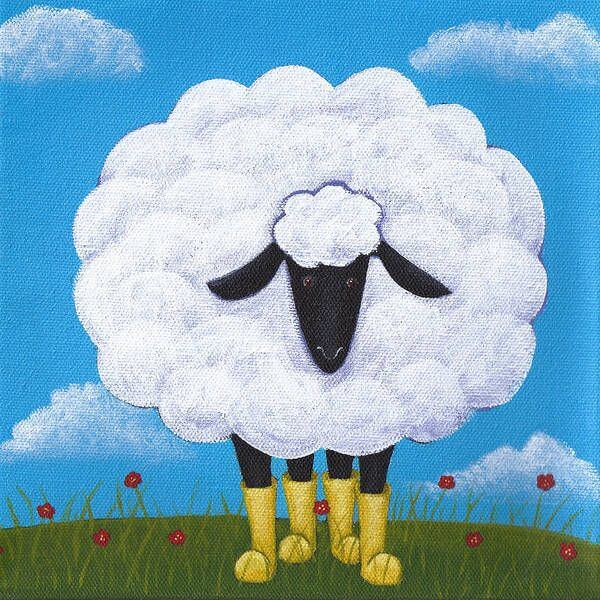 Funny Sheep Painting For Preschooler