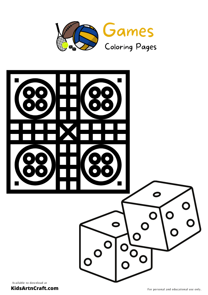 Games Coloring Pages For Kids