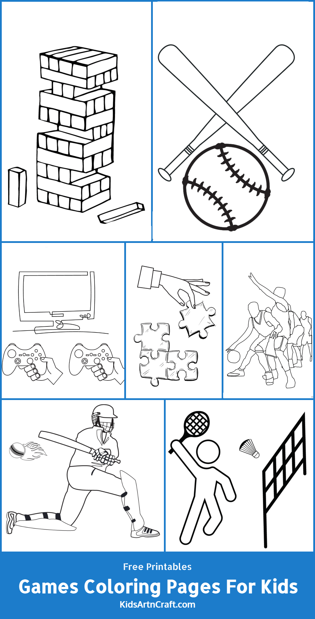 Games Coloring Pages For Kids – Free Printables