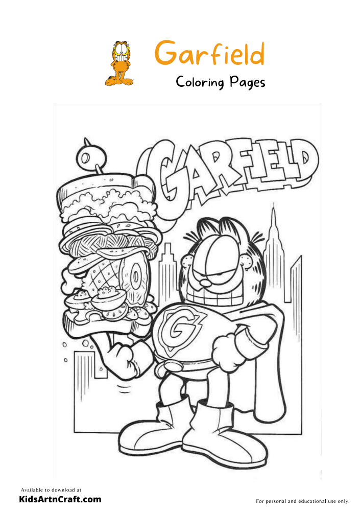Garfield Coloring Pages For Kids