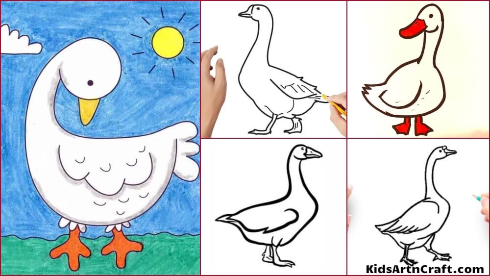 Goose Drawing & Sketches For Kids