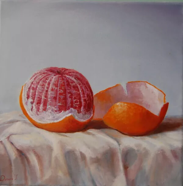 Red Grapefruits Oil Painting Art