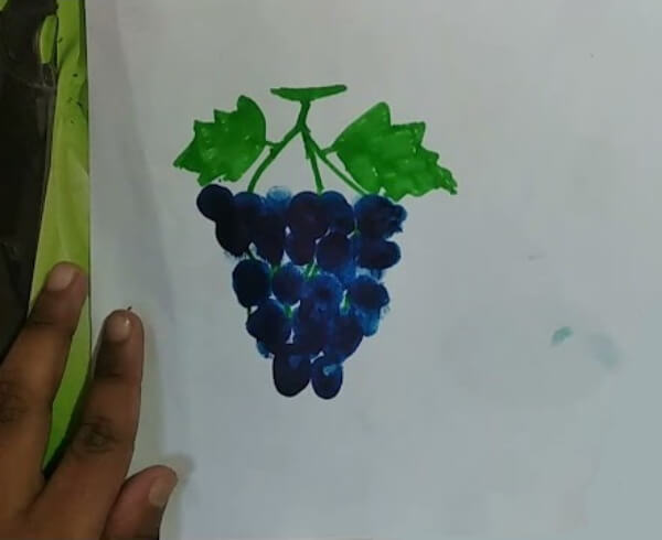 Grapes Finger Painting For Kids