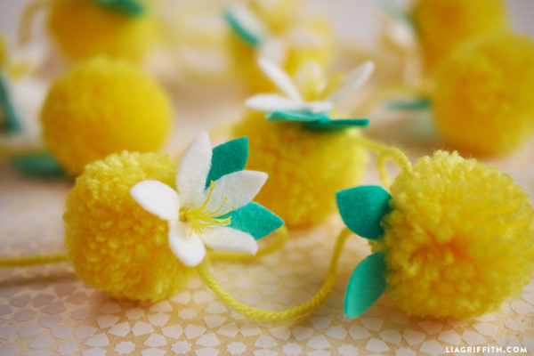 Handmade Lemon Pom Pom Garland Crafts For Kids