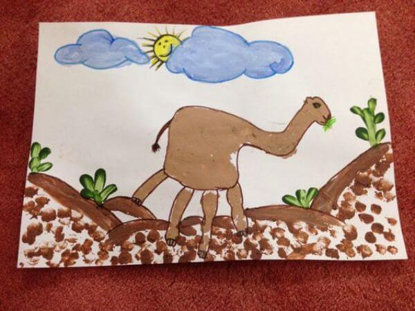Handprint Camel Painting Art Project For Preschoolers
