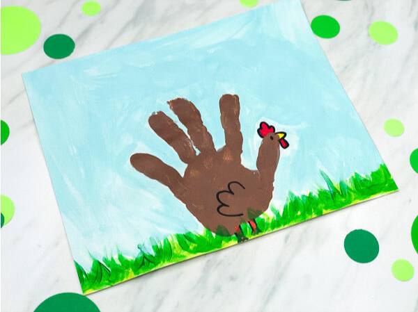 Handprint Chicken Painting Craft For Kids