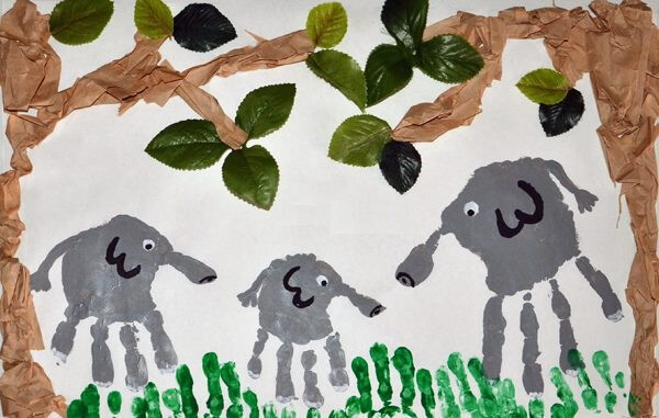 Elephant Paintings For Kids Handprint Painting Art For Nursery Kids