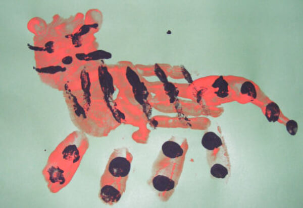 Tiger Paintings For Kids Handprint Tiger Painiting Art For Kids