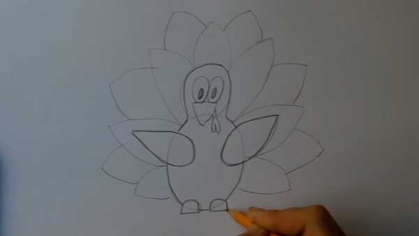 Turkey Drawing & Sketches for Kids Happy Thanksgiving Turkey Drawing For Kids