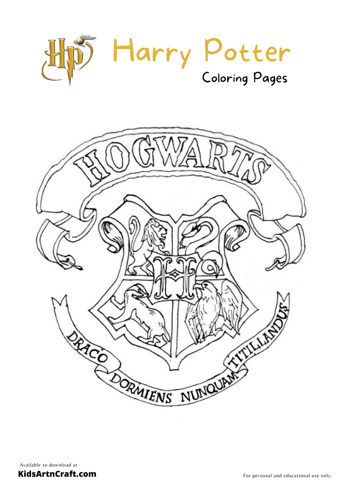Harry Potter Coloring Pages For Kids – Free Printables
