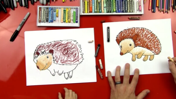Hedgehog Drawing & Sketches for Kids Hedgehog Drawing Tutorials For Kids