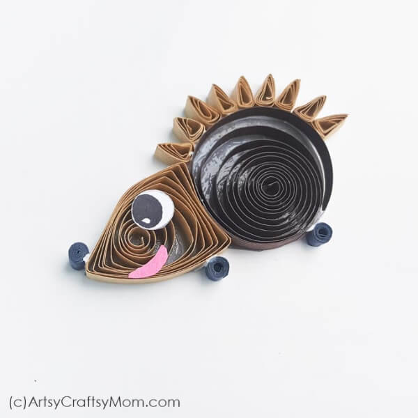 Hedgehog Paper Quilled Craft For Kids