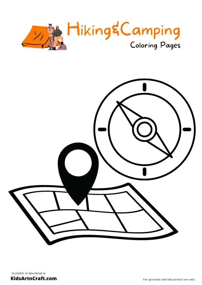 Hiking & Camping Coloring Pages For Kids