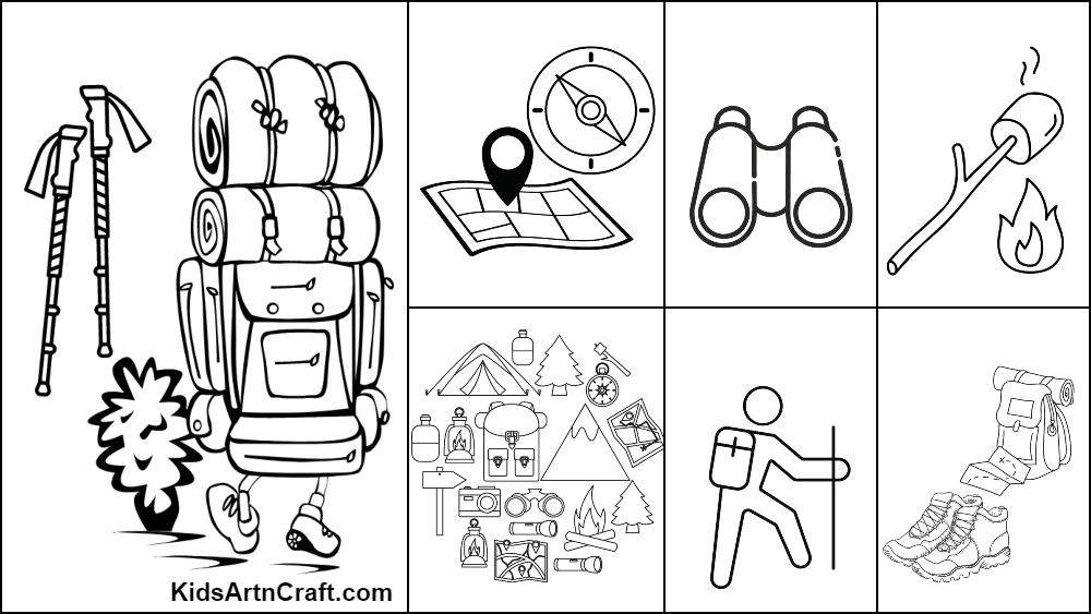 Hiking & Camping Coloring Pages For Kids – Free Printables