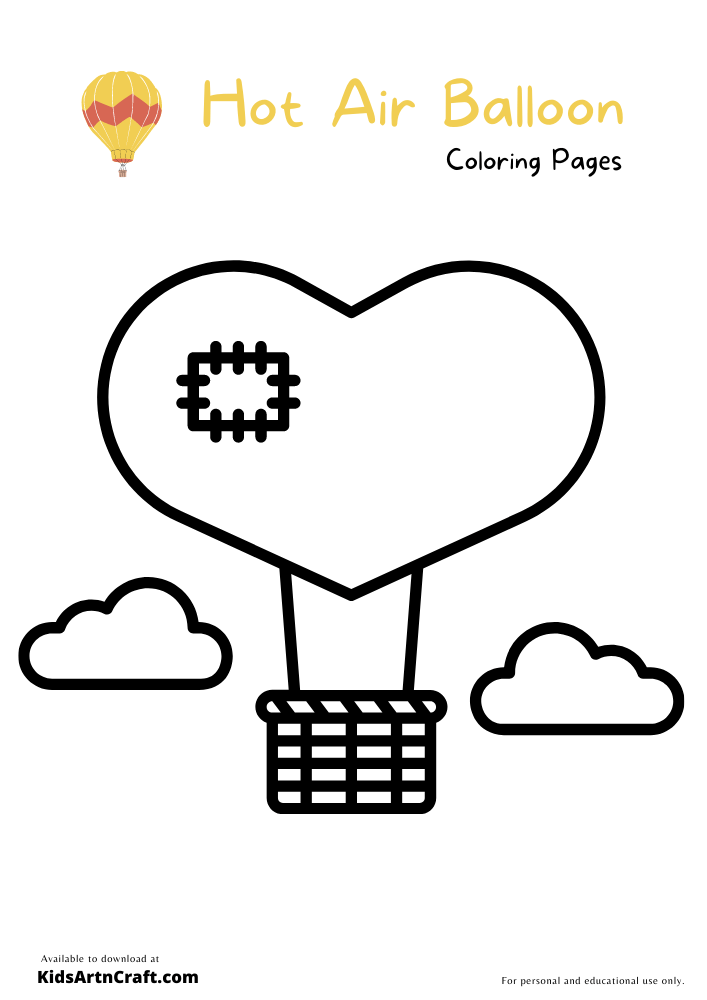 Hot Air Balloons Coloring Pages For Kids – Free Printables