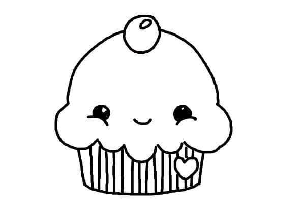Cupcake Drawing & Sketches For Kids How To Draw A Cartoon Cupcake