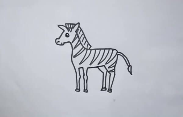 Zebra Drawing & Sketches For Kids How To Draw A Cute Zebra