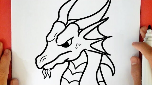 How To Draw A  Dragon Head Tutorial