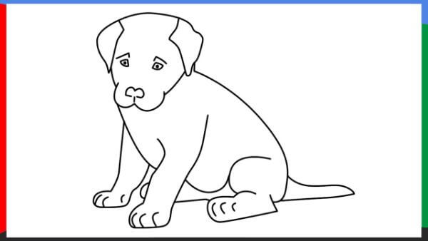 How To Draw A Sitting Dog sketches for kids