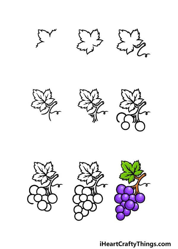 How to Draw Grapes - Easy Steps For Kids